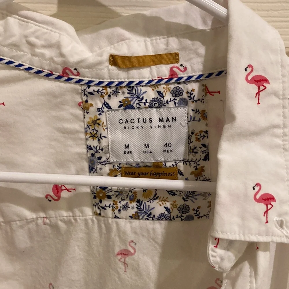 Flamingo white button down - Picture 4 of 4